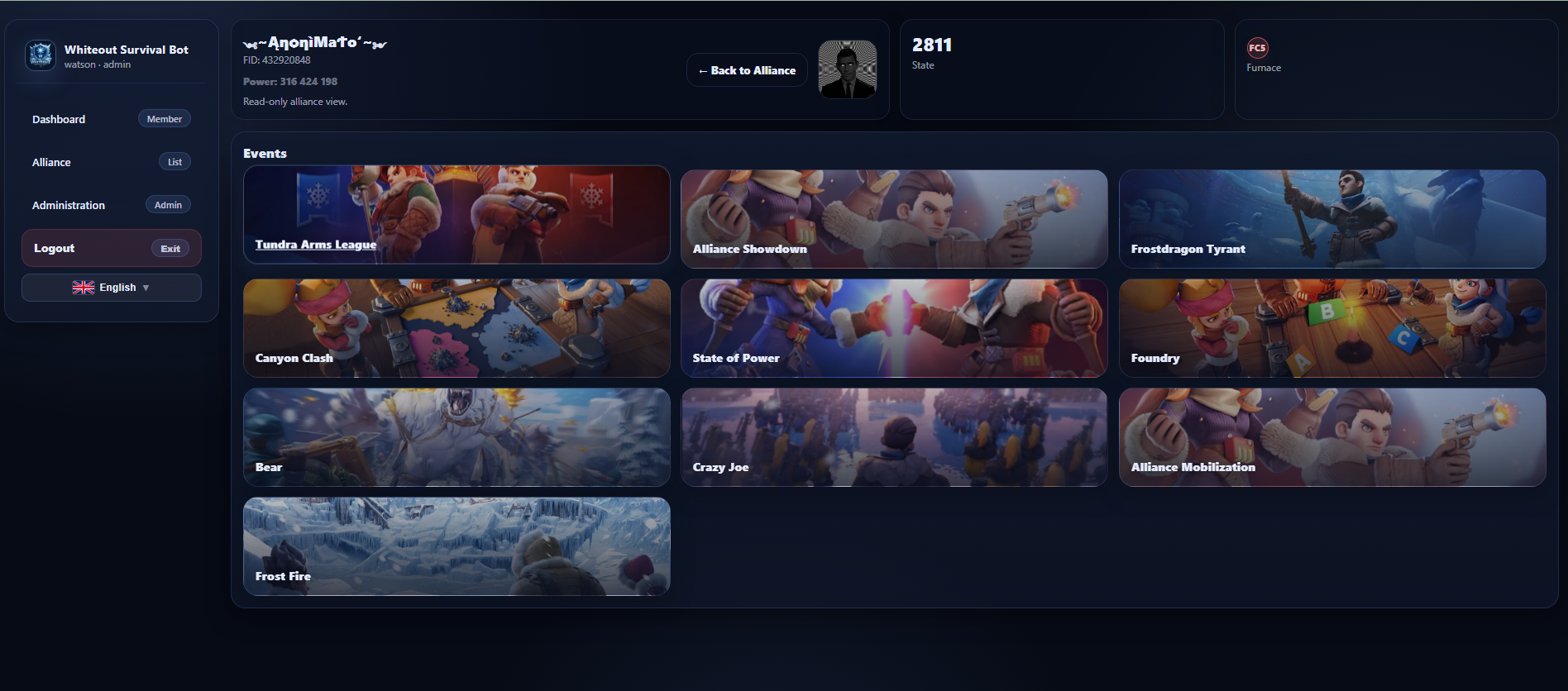 Whiteout Survival score history graphs